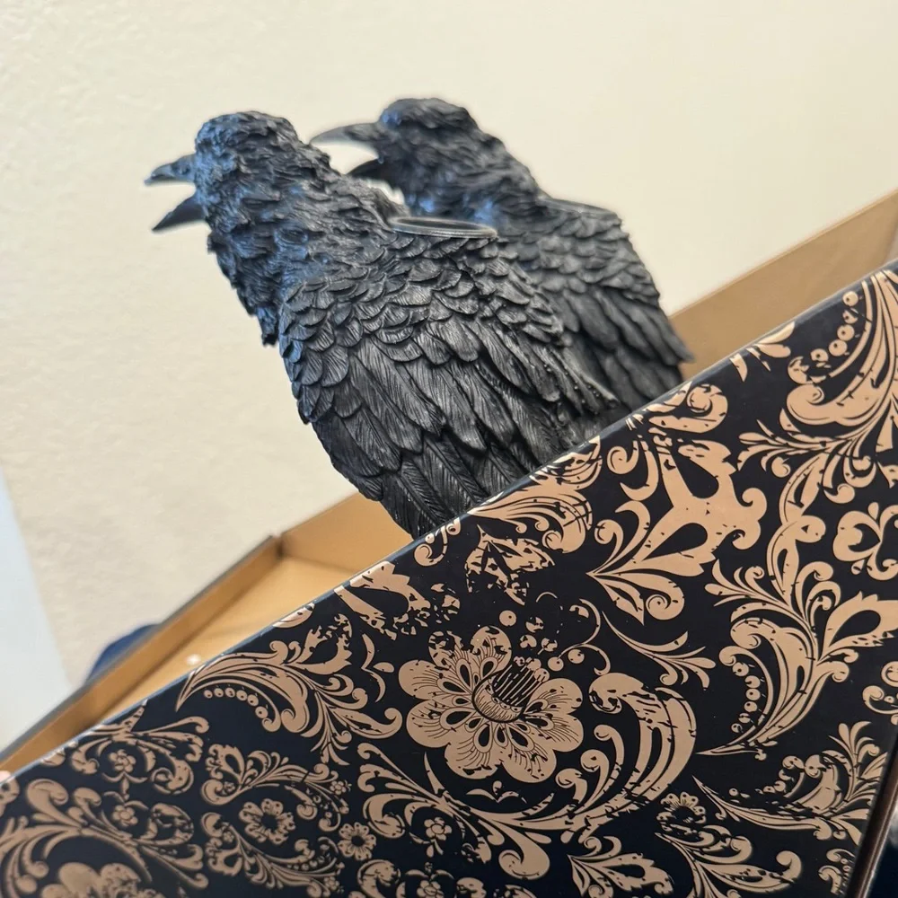 Crow taper Candle Holders pair - Picture 9 of 16